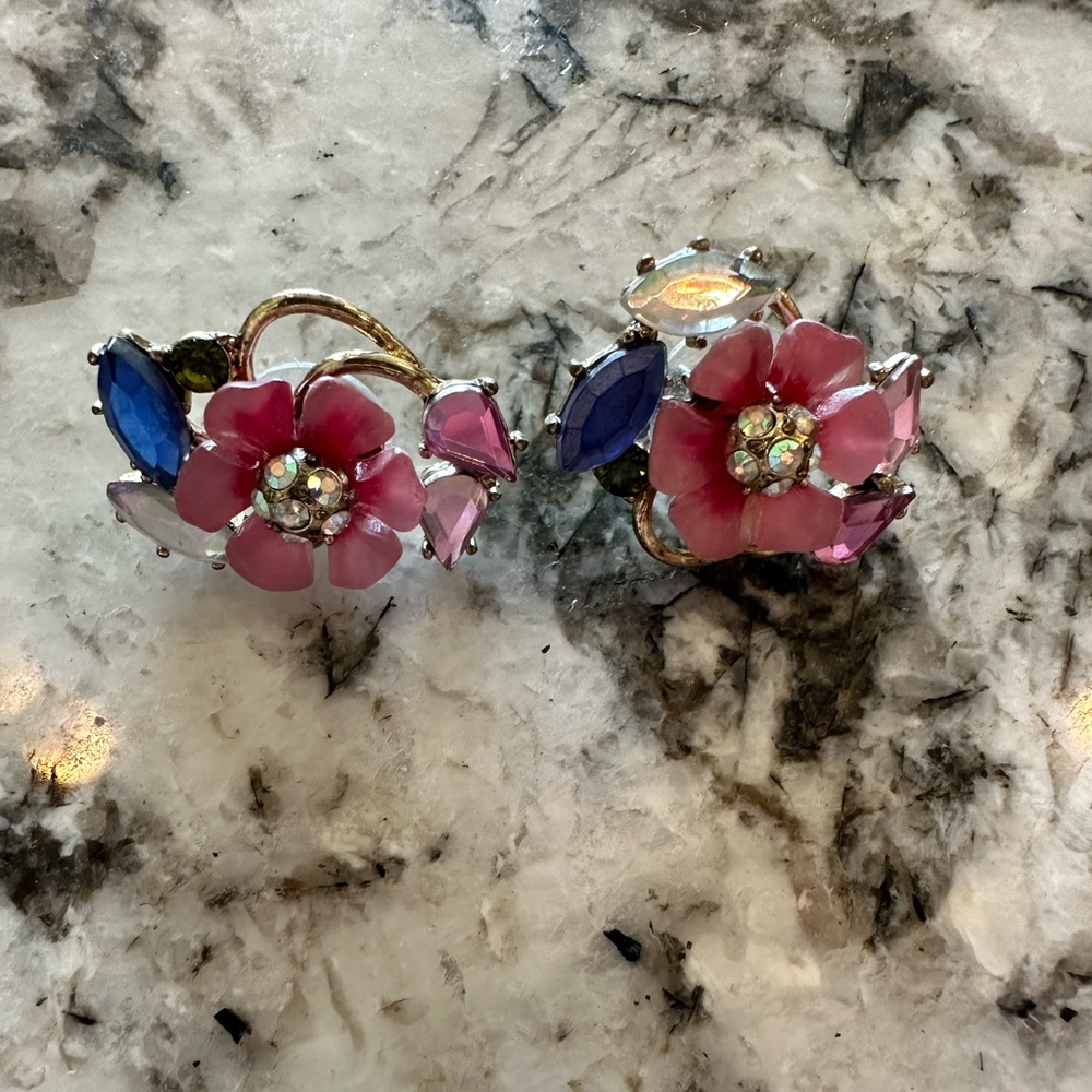 Betsey Johnson floral earrings.